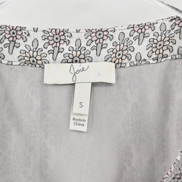 Joie Womens Astor Silk Sleeveless Top Size S Beaded Embroidered Gray Boho Tunic - Picture 5 of 10